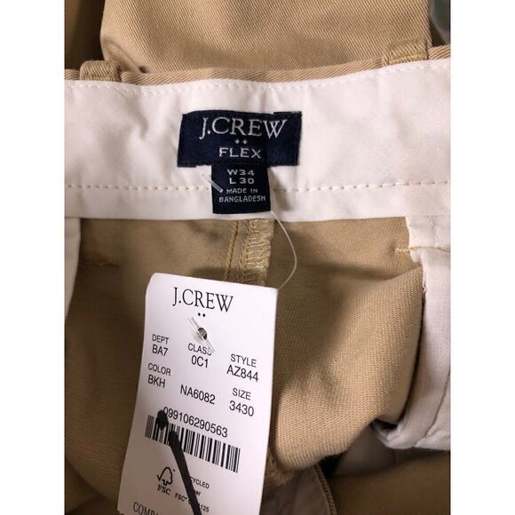 J. Crew Athletic Chino Pants Slim Fit British Khaki NWT Mens Waist 34 Length 30 - Picture 7 of 10